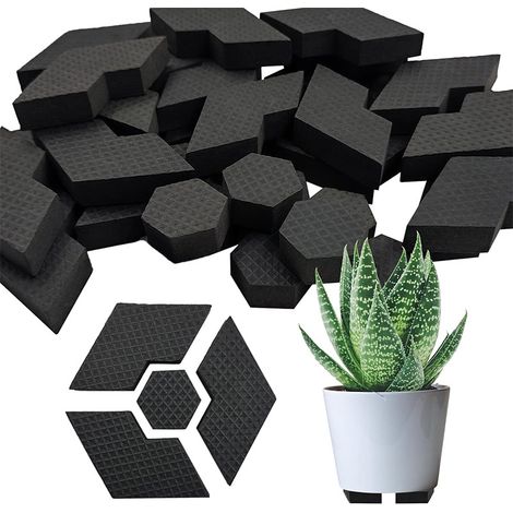 Les patins invisibles pour pots de fleurs peuvent être combinés avec des supports hexagonaux pour pots de fleurs et des patins antidérapants pour pots de fleurs d'intérieur et d'extérieur. (1/5)