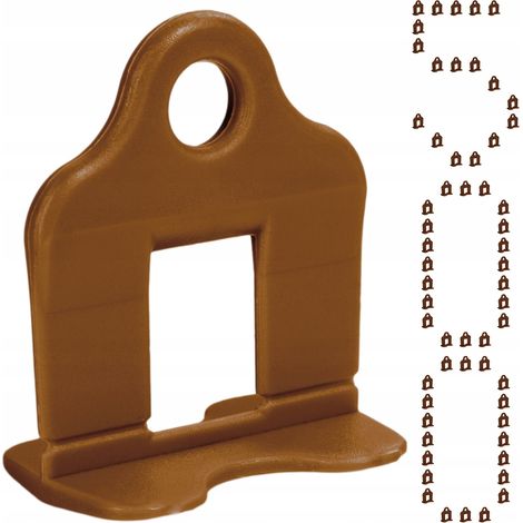 Sistema di livellamento per piastrelle clip 2 mm 500 pezzi SIMPLEFIX colore marrone (1/5)