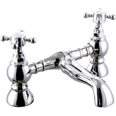 Traditional Bathroom Chrome Bath Filler Mixer Tap Bath Shower Solid Brass Faucets (1/4)