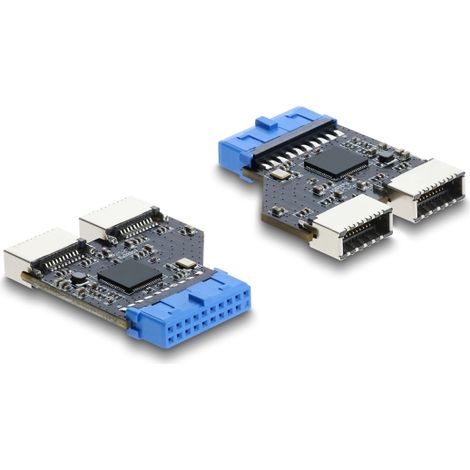 USB 5 Gbps Hub 20 Pin Pfostenbuchse zu 2 x USB 5 Gbps Typ-E Key A Buchse