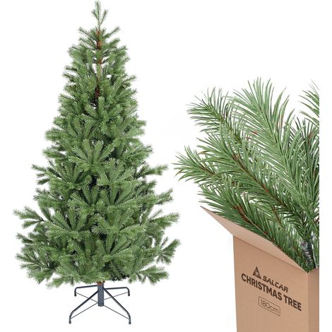 Salcar Künstlicher Alpenfichten-Weihnachtsbaum mit naturgetreuen Nadeln – 180 cm (1/5)