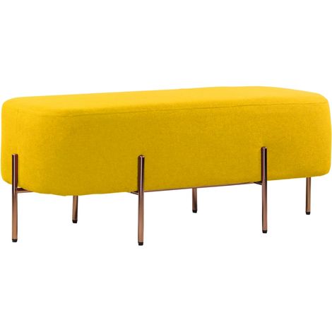 Pouff gambe oro rettangolare ocra - Kate (1/5)