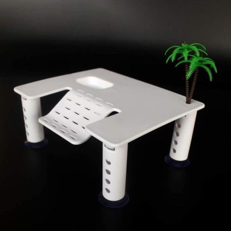 Plateforme Pour Reptile - Plastique - 17,2 X 13,8 X 7 Cm - Pour Tortue Aquarium Escalade Dragon Barbu - 1 Pièce (1/4)