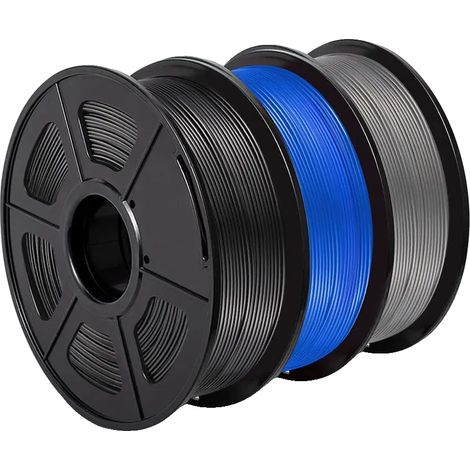 3D-Drucker-Filament, PLA-Material, 1,75 mm Durchmesser, 3 Rollen pro Packung, PETG-1BK-1BL-1GY (1/2)