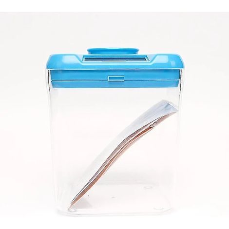 Boîte de rangement verrouillable avec minuterie et code pour médicaments, en-cas, téléphone et tablette, organisateur de sécurité pour réfrigérateur et maison, bleue (1/5)