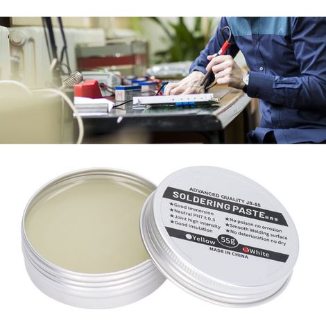 Pâte à braser à base de colophane, blanche, de haute qualité, basse température et sans nettoyage, 55 g (1/5)