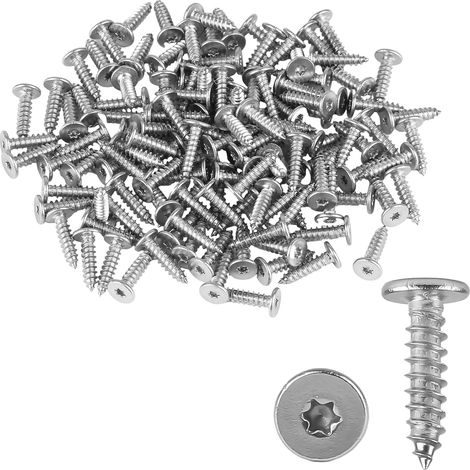 Lot de 130 vis Torx auto-taraudeuses, M4 x 16 mm, à tête plate, vis à bois en acier inoxydable 304, pour bricolage, menuiserie ou éléments de fixation tels que meubles, technique (T20) (1/5)