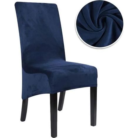 Housse de chaisevéritable velours tissu taille XL housse de chaise grande taille Long dos Europe Style siège - Color 12-2 Pieces (1/5)