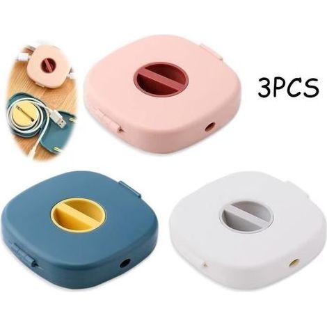 Clips de Câble.Enrouleur de câble.serre-câble d'écouteurs.support de câble de données.organisateur de Câble de chargement USB(3pcs) (1/4)