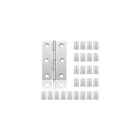 FLITI Pack of 24 Stainless Steel Hinges 44mm 6 Holes for Jewelry Boxes and Furniture (1/5)
