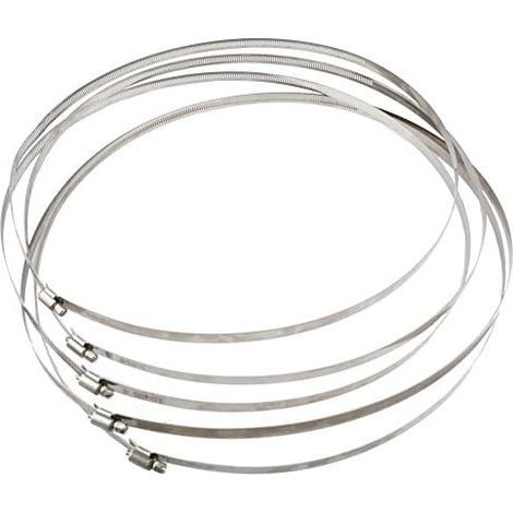 5 Colliers de serrage réglable 400 mm / 40 cm en acier inoxydable - ajustables pour tuyaux, conduits (1/4)