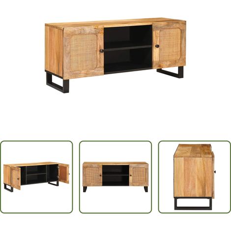 Meuble tv marron - Meuble TV Marron 105 x 33 x 46 cm Bois de mangue massif (1/5)