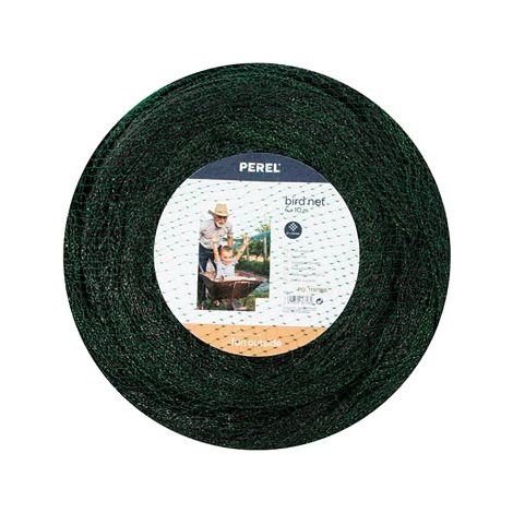 Perel Malla antipájaros 4x10 m, Red Verde con Malla de 20 mm, Red Ligera de poliéster para árboles frutales, huerto, arbustos y Estanque, Malla de jardín contra daños de Aves