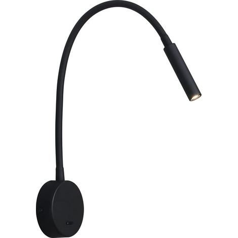 Applique de Lecture Noir, Lampe Col de Cygne Flexible LED 3W 3000K Fixation Liseuse Murale 240V avec interrupteur pour Chambres Salon Intérieur Salon (1/5)