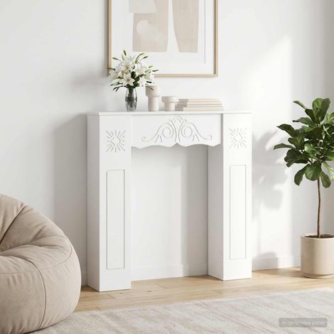 Cadre de cheminée Blanc 102 x 20 x 102 cm Bois d'ingénierie (1/5)