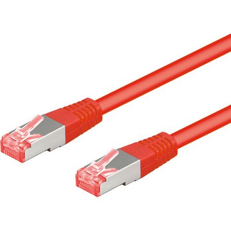 Goobay 93214 CAT 6 - Cable de enlace, S/FTP (PiMF), color rojo, 0,25 m