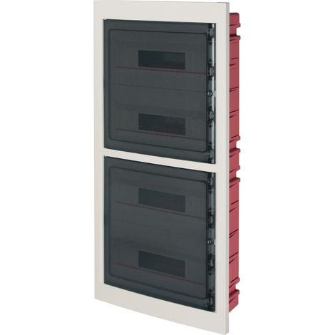 Centralino ad incasso, 72 (4x18) moduli, bianco, IP40, sportello in policarbonato fumè - Elettrocanali EC63072B