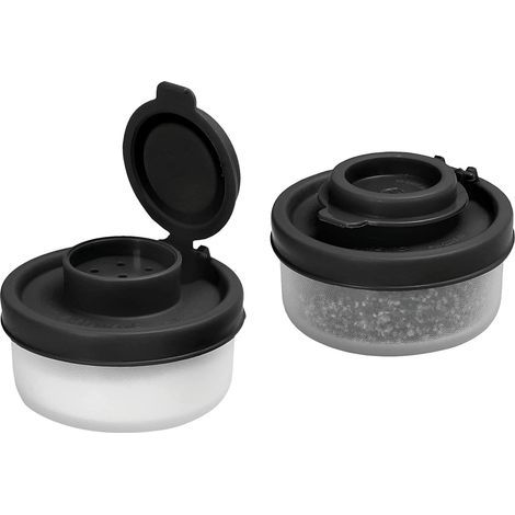 Set of 2 mini spice jars, easy to carry, translucent, 5x5x3.8 cm, black (1/5)
