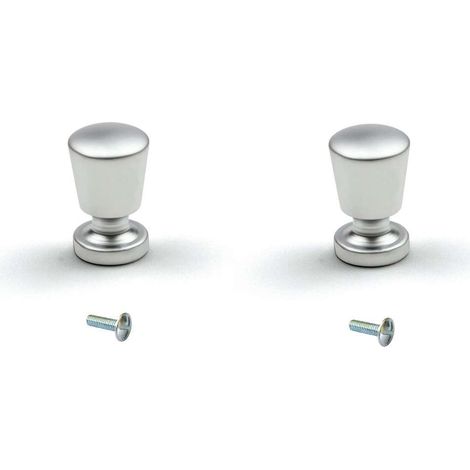 2x bouton de meuble à visser 15mm acier satin chromé porte tiroir cuisine salle de bain design moderne