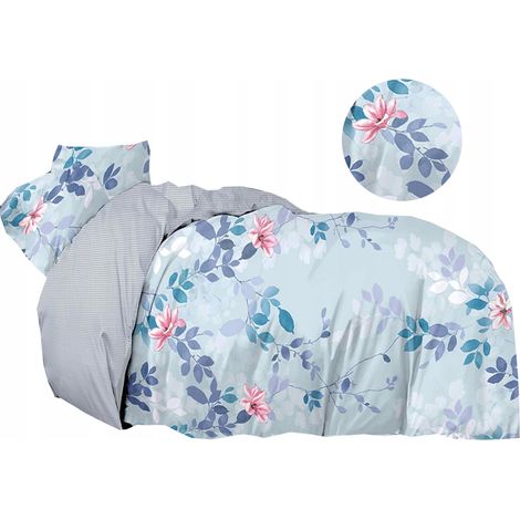 Biancheria da letto in calda flanella 140x200 + federa polacca con motivo a foglie e fiori (1/5)