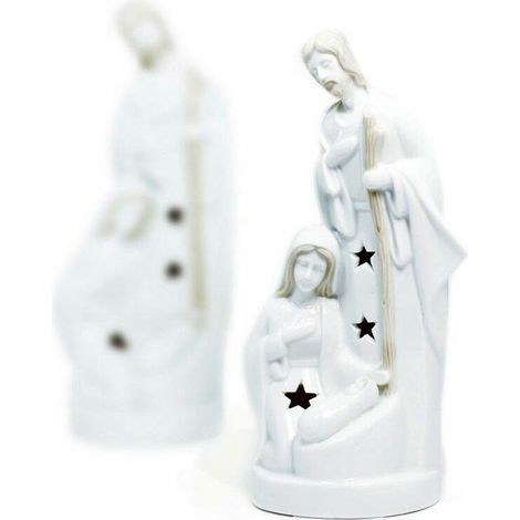Natività sacra famiglia addobbi natalizi per casa da regalo con luci a led  19 cm (1/5)