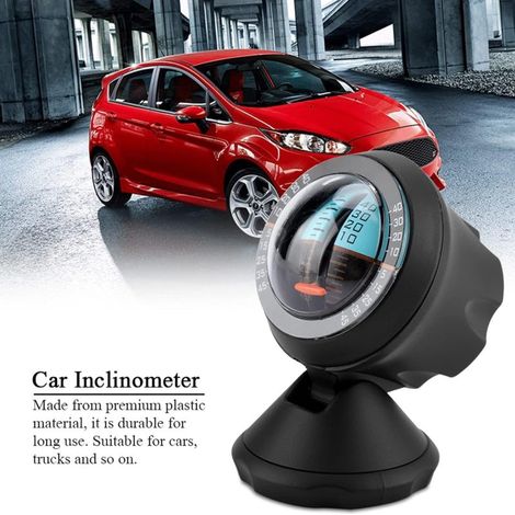Inclinomètre pour voiture, inclinomètre multifonctionnel réglable de haute précision, sans perçage ni câblage nécessaire