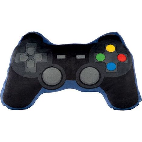 Coussin peluché gaming - PUCKATOR - Game Over - 35x11,5x8 cm - Polyester - Noir - Univers jeux vidéo - Coussin décoratif (1/5)