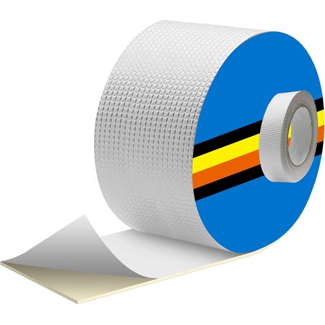 10 cm X 10 m Ruban Butyle Aluminium, Scotch Aluminium Butyle Exterieur, Temperature Bande D'étanchéIté, Ruban Réparation ÉtanchéIté Bitume, Anti Fuite D'eau, pour Façades, Toiture, Toit (1/5)