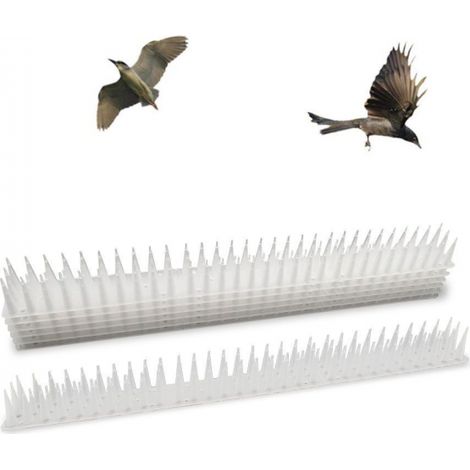 Taubenspikes – Vogelabwehr mit extra hohen Spikes für Balkone, Zäune und Dächer – 12er-Pack (Weiß)