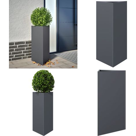vidaXL Jardinière anthracite triangulaire 40x34,5x70 cm acier (1/5)
