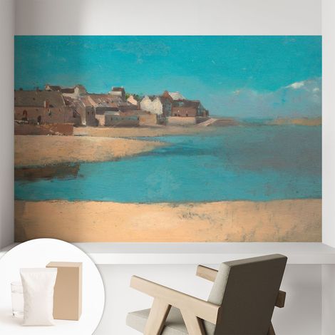 Papier peint intissé avec imprimé installation simple qualité excellente sans désordre - Colle incluse gratuite Village paisible 104x70 cm (1/5)