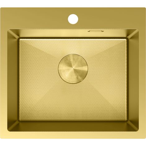 Mexen Solix évier en acier inoxydable 1 bac 500 x 450 mm, doré HC - 6402501000-55HC (1/5)
