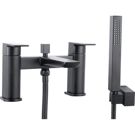 Orbit Muro Bath Shower Mixer Tap Pillar Mounted - Matt Black (1/2)