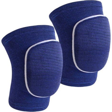 Longziming - Genouillères de sport – Mousse de polyester respirante et amortissante, design ergonomique, bleues, taille M (1/5)