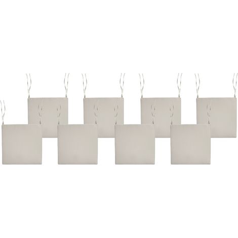 Conjunto de 8 cojines de asiento para sillas de jardín de tela de poliéster resistente a los rayos UV gris pardo Sassari