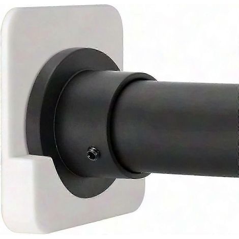 Support de tringle à rideau de douche sans perçage - Fixation murale adhésive 3M pour barres de tension, support universel en acrylique autocollant (1/5)