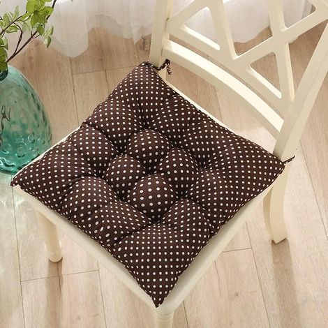Lot de 2 Galette de Chaise, Imprimé Géométrique Galette de Chaise, Coussins de Chaise D'intérieur, Lavable de Coussin Chaise, Extérieur Housses de Chaise Coussins (Café,50x50cm) (1/3)