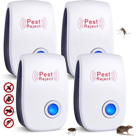 Répulsif antiparasitaire ultrasonique pour l'intérieur, répulsif électronique ultrasonique contre les rongeurs, les insectes, les souris, les rats et les moustiques. (1/4)