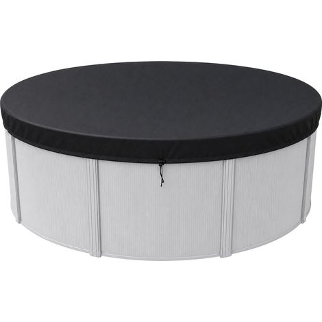 Housse Piscine Ronde 10ft Oxford Noir Anti-poussière (1/5)