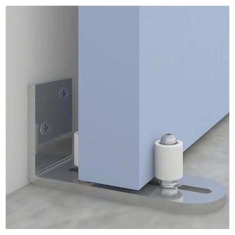 BUNTHAUS PA Guide de Plancher Réglable pour Porte Coulissante en Bois avec Rail en Acier Inoxydable (1/4)