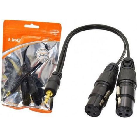TRADE SHOP - Cavo Adattatore Audio Da Jack 3,5 Mm Maschio Stereo A 2 Xlr Femmina 30cm Kl-9252 -