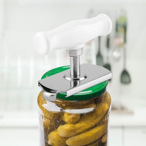 Ouvre-Boîte Réglable Inox, ouvre-bocal vis torsadée pinces couvercles pots outil cuisine (1/4)