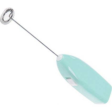 Batteur électrique sans fil à piles, petit modèle en plastique et métal, bleu. Idéal pour la maison et l'hôtel.