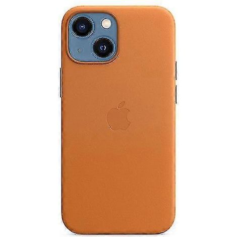 Étui en cuir pour iPhone 13 Mini avec MagSaf, marron doré