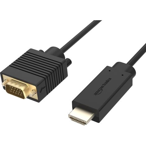 Câble HDMI Source vers VGA Écran Unidirectionnel Mâle vers Mâle 1080p Connecteurs Plaqués Or 1 virgule 8m Noir (1/5)