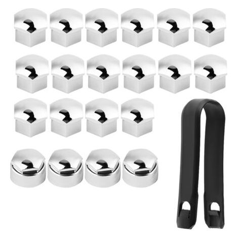 QORVA-20 pièces 17mm écrou roue de voiture Auto moyeu vis Protection antivol couvercle argent