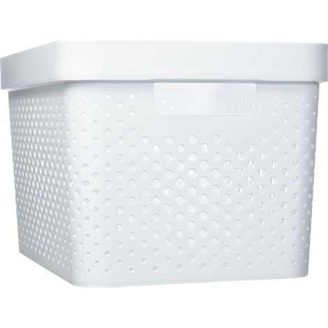 CURVER Vassoio portaoggetti Infinity da 17 litri, bianco, 35,5 x 26,2 x 21,9 cm, plastica riciclata (1/4)