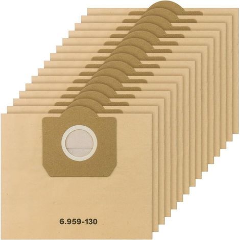 Lntyq Lot de 15 Sacs Aspirateur pour Kärcher 6.959-130.0,Sacs Filtrants en Papier pour Karcher Aspirateur,WD3 1629 MV3 Premium A2201/2204/2504/2554/2251/2604,Sacs Aspirateu pour Aspirateur Wet & Dry (1/5)