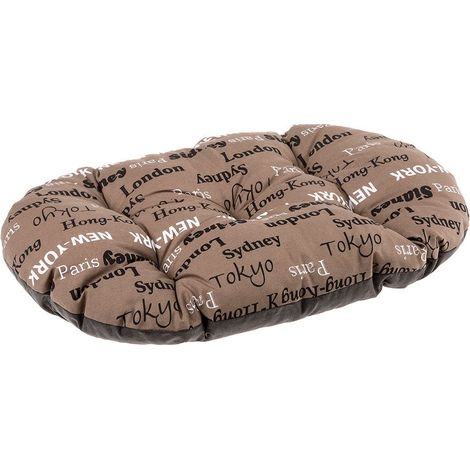 Panier Chien Coussin pour Chiens Grands, Lavable, Tapis pour Niches et Voitures, en Coton avec Rembourrage Doux, 100 x 63 cm, Marron