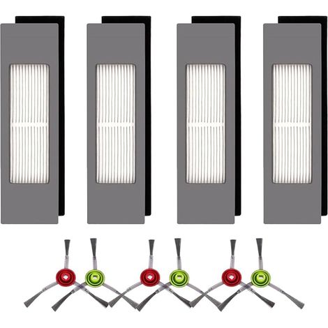 FOREHILL Deebot T8 Zubehör, Deebot N8 Ersatzteile, 4 Filter und 6 Seitenbürsten, kompatibel mit Ecovacs Deebot Ozmo 9 (1/5)
